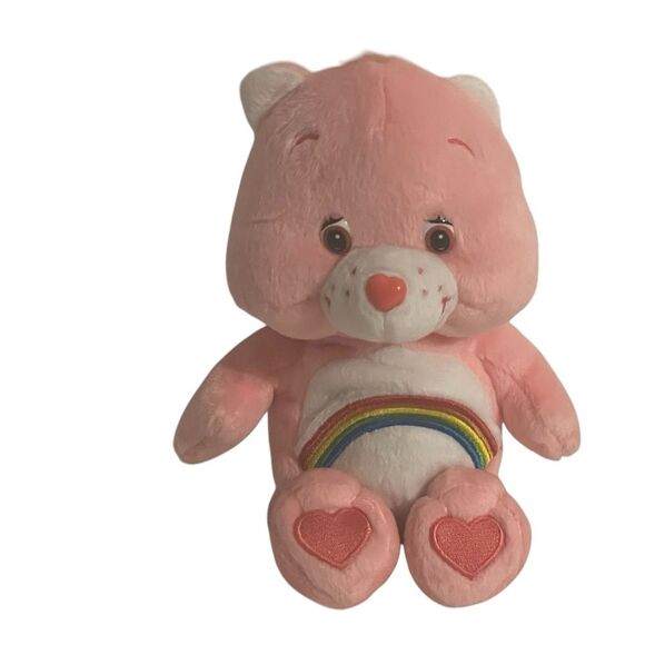 CARE BEARS CHEER BEAR PINK RAINBOW STUFFED ANIMAL PLUSH 8” TOY 2002 - Picture 1 of 14